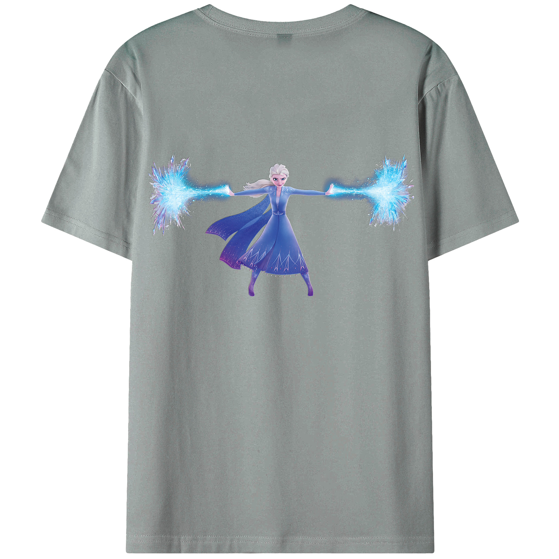 （画像用） アナと雪の女王 アンナ エルサ Frozen Anna Elsa 綿100％ メンズ半袖Tシャツ（バックプリント） 通気性